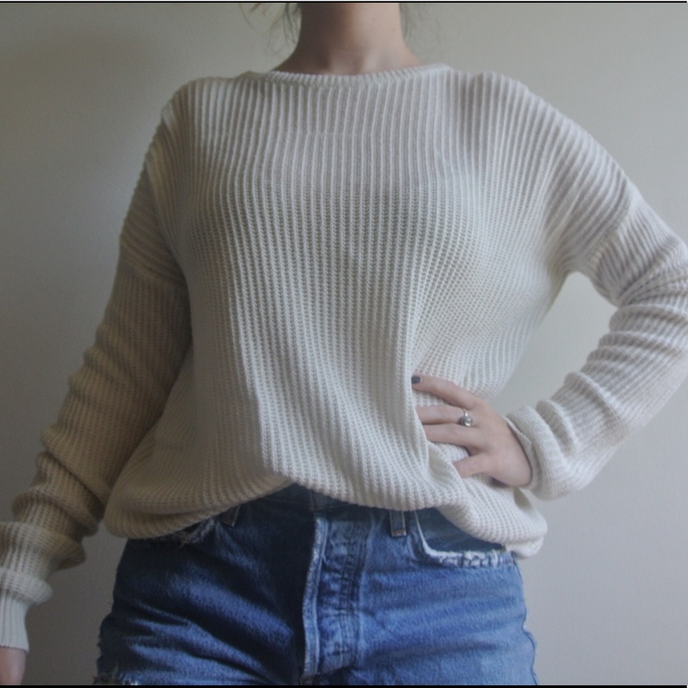 White, Knitted Sweater